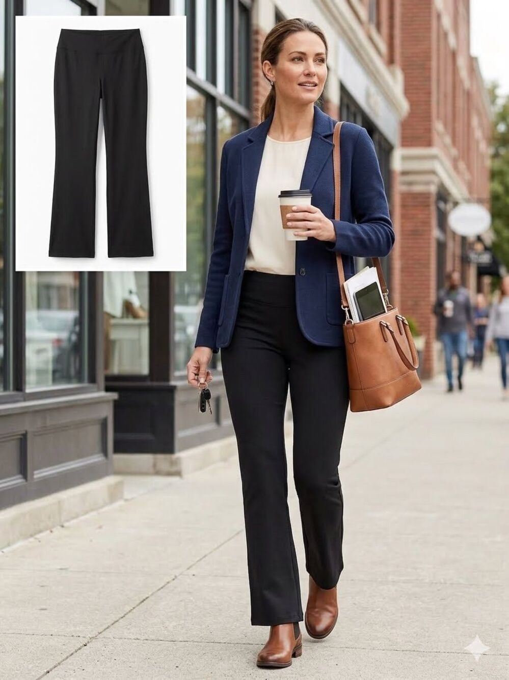J. Jill Wearever Petite M Black Pants Smooth-Fit Barely Boot Cut NWOT Beautiful - Picture 1 of 16